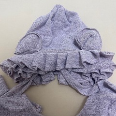 【美品】クマ ベビー服 パープル クッション付　新生児の画像