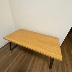 【5月24日土曜日受取可能な方優先】無印良品　折りたたみローテーブル・幅９０ｃｍ・オーク材 の画像