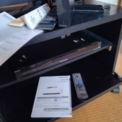 TOSHIBA/REGZA/37インチ/地デジハイビジョンTV　パナソニックレーザーディスクプレイヤー　外付けハードディスク、TV台