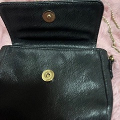 リボン付き黒ショルダーバッグ❣️の画像