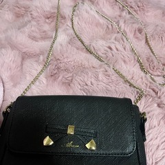 リボン付き黒ショルダーバッグ❣️の画像