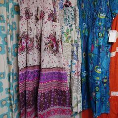 新品タグ付き【インド綿100%ワンピース／５点まとめて】Ｍサイズの画像