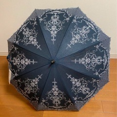 新品　【高級刺繍傘】晴雨兼用パラソル 長傘