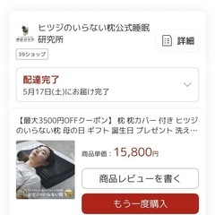 新品　定価15800円ヒツジのいらない枕　至極　カバー付きの画像