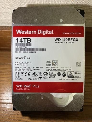 動作確認済み　WD WD141KFGX 14TB