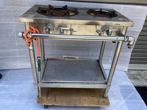 ☆中古￥15,800！tanico 2口ガスコンロ 家電 都市ガス用 S-TGT-7545型