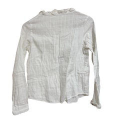 【navy natural 】 フリル付きホワイトシャツ Mの画像