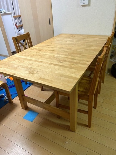IKEA 伸縮式　ダイニングテーブル 椅子4脚