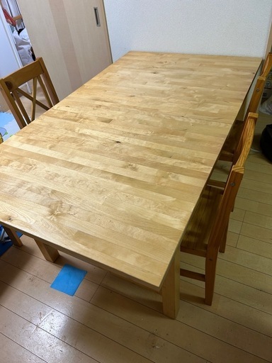 IKEA 伸縮式　ダイニングテーブル 椅子4脚
