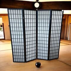 【引越し】和風　スクリーン 4連　パーテーション