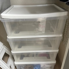 4段 クリア 収納チェスト