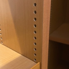 ナチュラルウッド ガラス扉付き書庫の画像