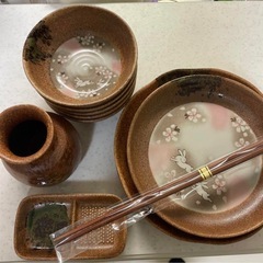 兎さくら10個食器セット