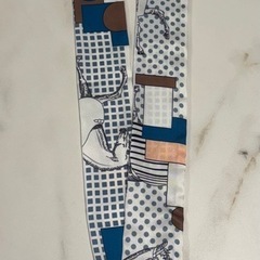 お譲り先決まりました！新品 リバーシブル スカーフ バッグチャーム 馬とドットなどの柄プリントの画像