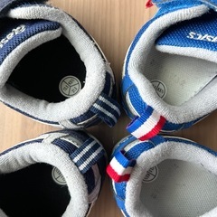 【お譲り先決定】アシックス 13.5cm すくすく アイダホ 2足セット ネイビー トリコロールの画像