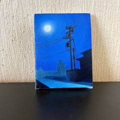 守口みやびの油絵「シルエット・電柱」
の画像