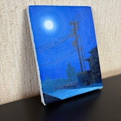 守口みやびの油絵「シルエット・電柱」
の画像
