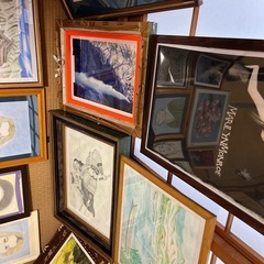 額縁色々、自作、既製品、大きさ不揃い中古品絵画はおまけの画像