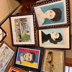 額縁色々、自作、既製品、大きさ不揃い中古品絵画はおまけの画像