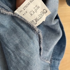 ナチュラル　デニム風ポロシャツ　Ｍ　クロップド丈の画像