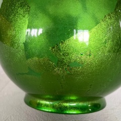 九谷焼 正峰窯 豪華 金箔緑釉彩 一輪挿し花瓶の画像