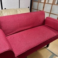 【極美品】LOWYA ソファ ワインレッド