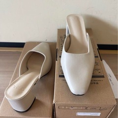 🌟500円🌟未使用サボシューズ フラット スクエアトゥ PU 箱有の画像