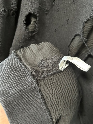 GIVENCHY ダメージ加工 パーカー ブラック S