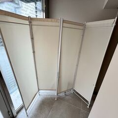 【無料】布製2つ折りパーテーション×2（高さ180cm／幅100...