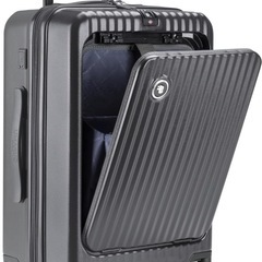 新品　Mサイズ　スーツケース フロントオープン USBポート付き...