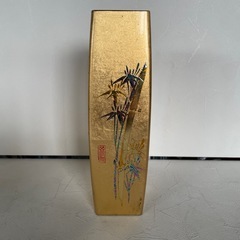 金沢箔　竹　漆器花瓶