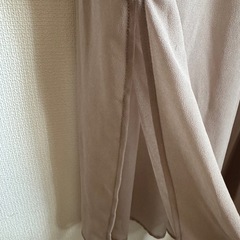 ◯【JEANASIS】ベージュ シフォン ロングワンピース Vネック Fの画像