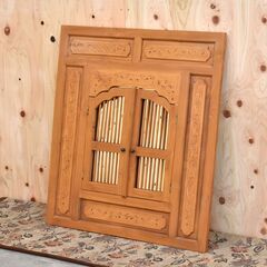 ≪zyt2184ジ≫ エスニック家具 ウォールミラー 観音開き ...