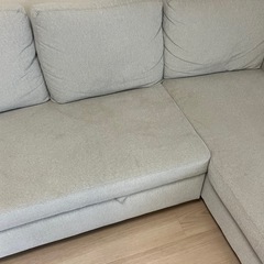 【早い者勝ち】ニトリの布張りカウチソファベッド（ノアーク2 GY）の画像