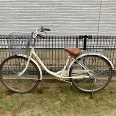 自転車 ブリヂストン プレイヤー ママチャリ アイボリー 26イ...