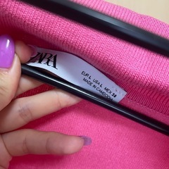 zara ピンク　ポロワンピの画像