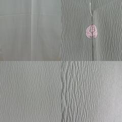 色無地 袷 ライトグリーン 一つ紋 抱き沢瀉紋 バチ衿 正絹 仕立て上がり 身丈157cm 【キモノオフ野々市若松店】の画像