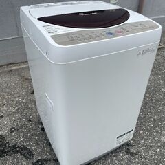 ★動作〇★ 洗濯機 SHARP ES-GE60K-T 6kg Ag+イオンコート 穴なし槽 風呂湯 送風乾燥 2010年製