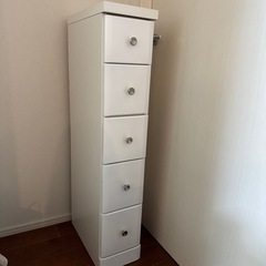 スリム収納棚ホワイト引き出し