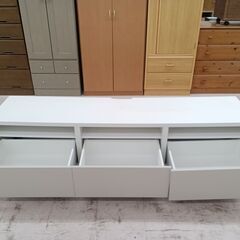 *お値段見直しました*リユースのサカイ栃木店★ジモティ割あり★  IKEA　TVボード ホワイト W180×D42×H49.2 クリーニング済み TC8840の画像