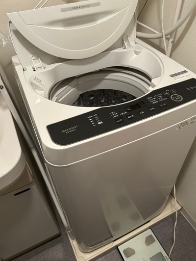 【美品】シャープ 全自動洗濯機 ES-GE5HJ-W 5.5kg