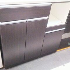 ★ジモティー割有★食器棚　ロータイプ　ブラウン　IKZ-884