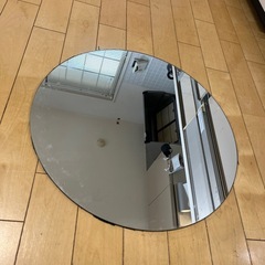 丸鏡　枠なし　フレームなし　新品　60cm ウォールミラー