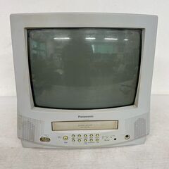 【Panasonic】パナソニック ブラウン管テレビ TH-14EV50 ビデオ内蔵型テレビ テレビデオ 14型 動作確認済 リモコン付 昭和レトロ Y1469の画像