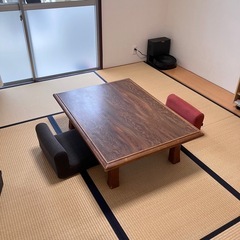 木製座卓 折りたたみ ローテーブル ちゃぶ台　座椅子セット