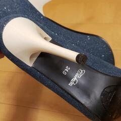 ブルーラメ　パンプスの画像