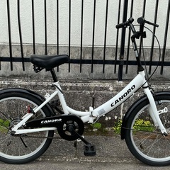 ＜整備済・美品＞20インチ折りたたみ自転車・ホワイト・変速なし