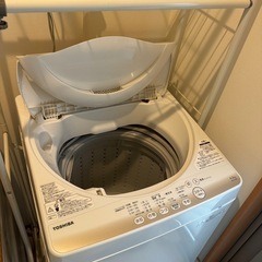 東芝 4.2kg 全自動洗濯機AW-4S2-W＋洗濯機ラック