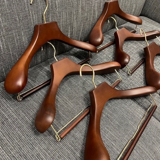 木製スーツハンガー 6本セット
