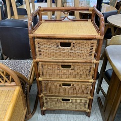 【ジモティー割引で最大15％OFF⭐️】 ラタン 小チェスト 4段
